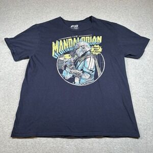 Star Wars T-shirt Adult L Mandalorian Grogu "That's‎ Not A Toy" Blue Baby Yoda